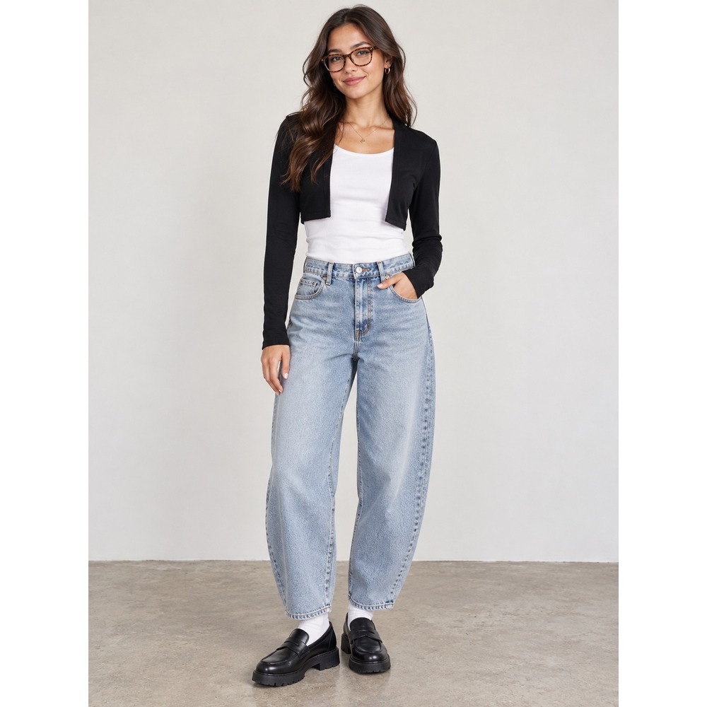 Cabi Black Cropped Bolero Shrug Long Sleeve Open Front Jersey Knit Large 4437